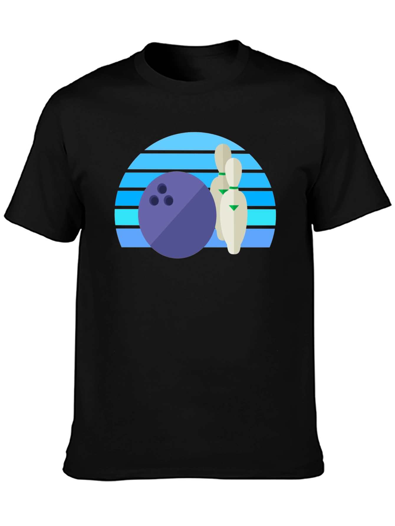 Retro Bowling Ball and Pins Graphic Tee