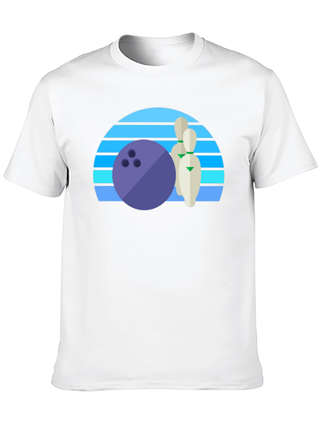 Retro Bowling Ball and Pins Graphic Tee