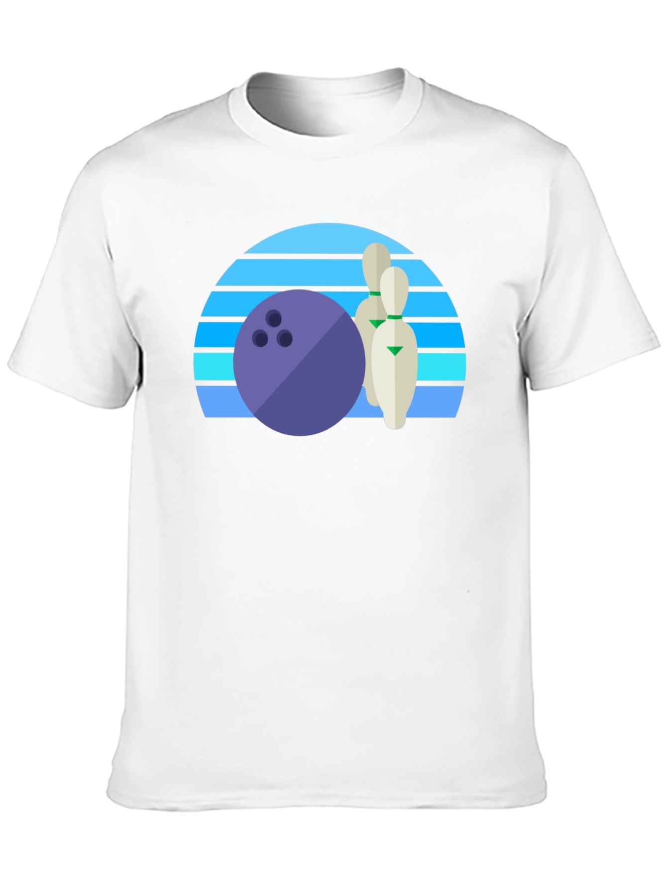 Retro Bowling Ball and Pins Graphic Tee