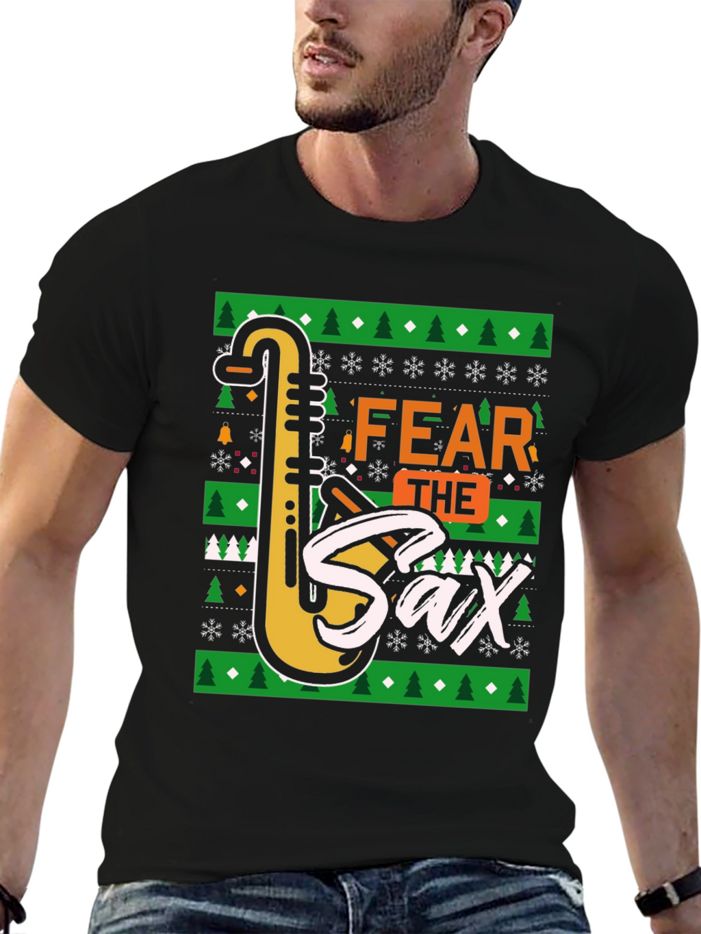Fear The Sax T-Shirt: Novelty Holiday Design