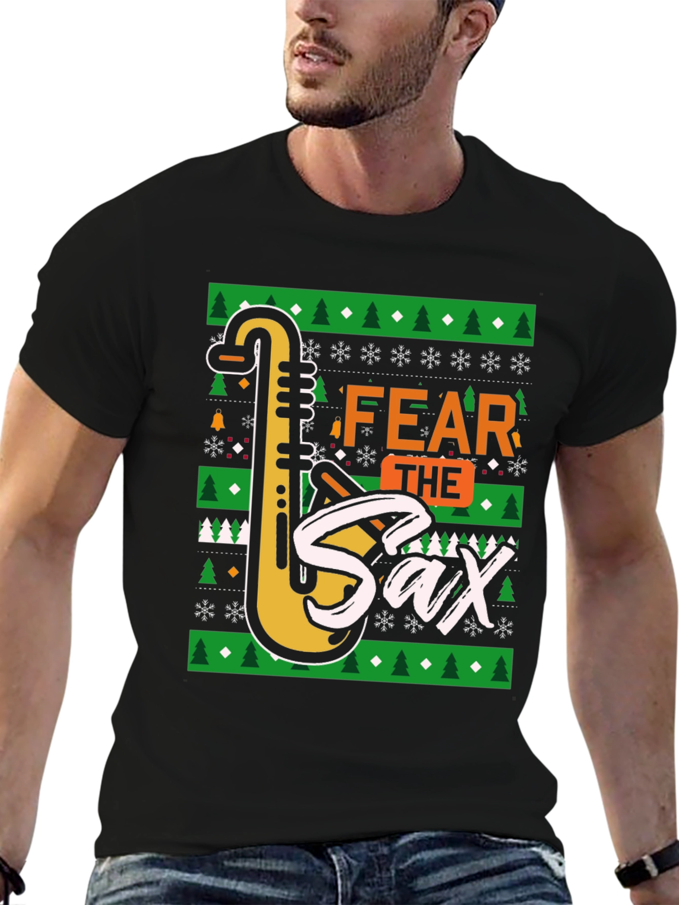 Fear The Sax T-Shirt: Novelty Holiday Design