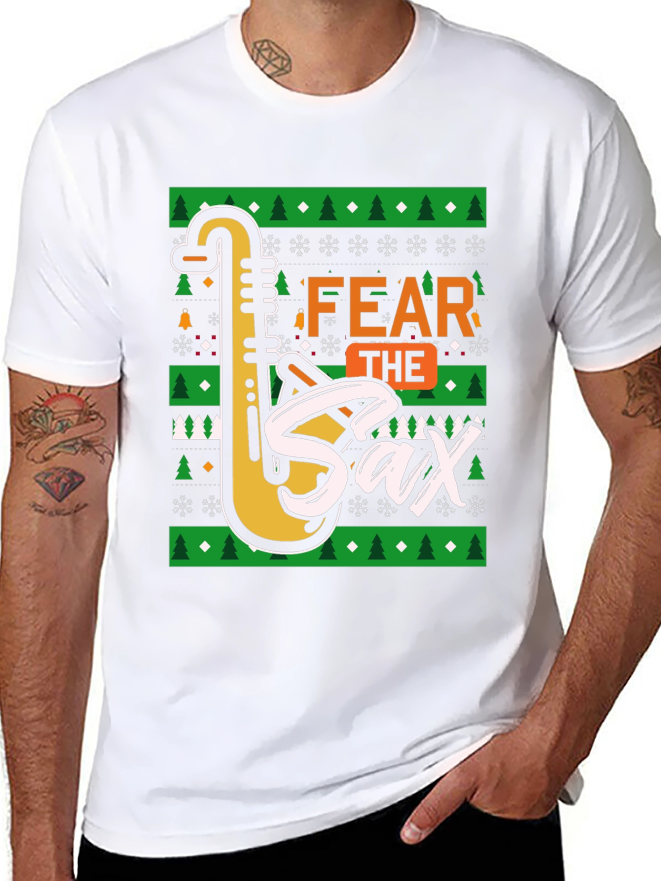 Fear The Sax T-Shirt: Novelty Holiday Design