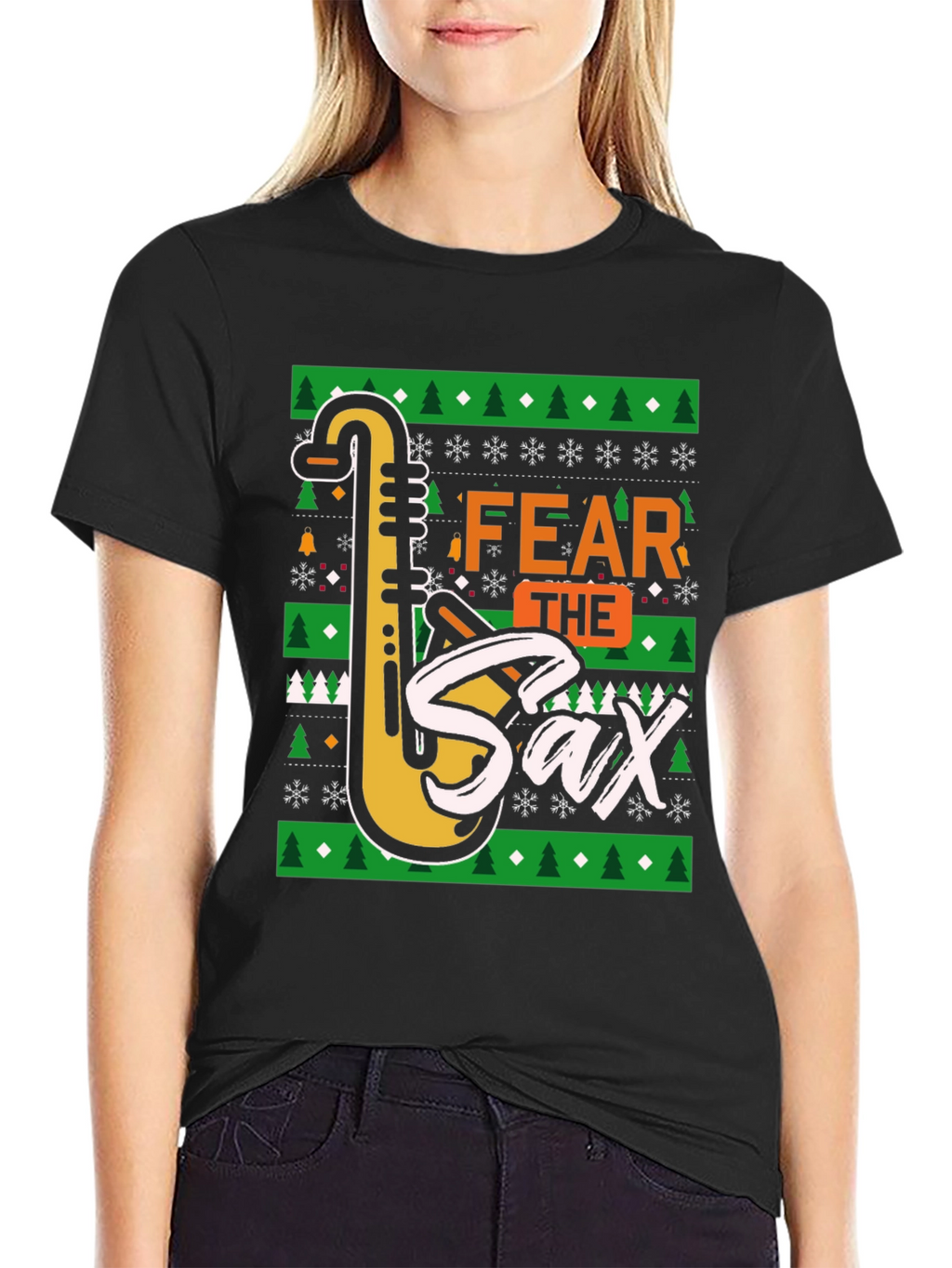 Fear The Sax T-Shirt: Novelty Holiday Design