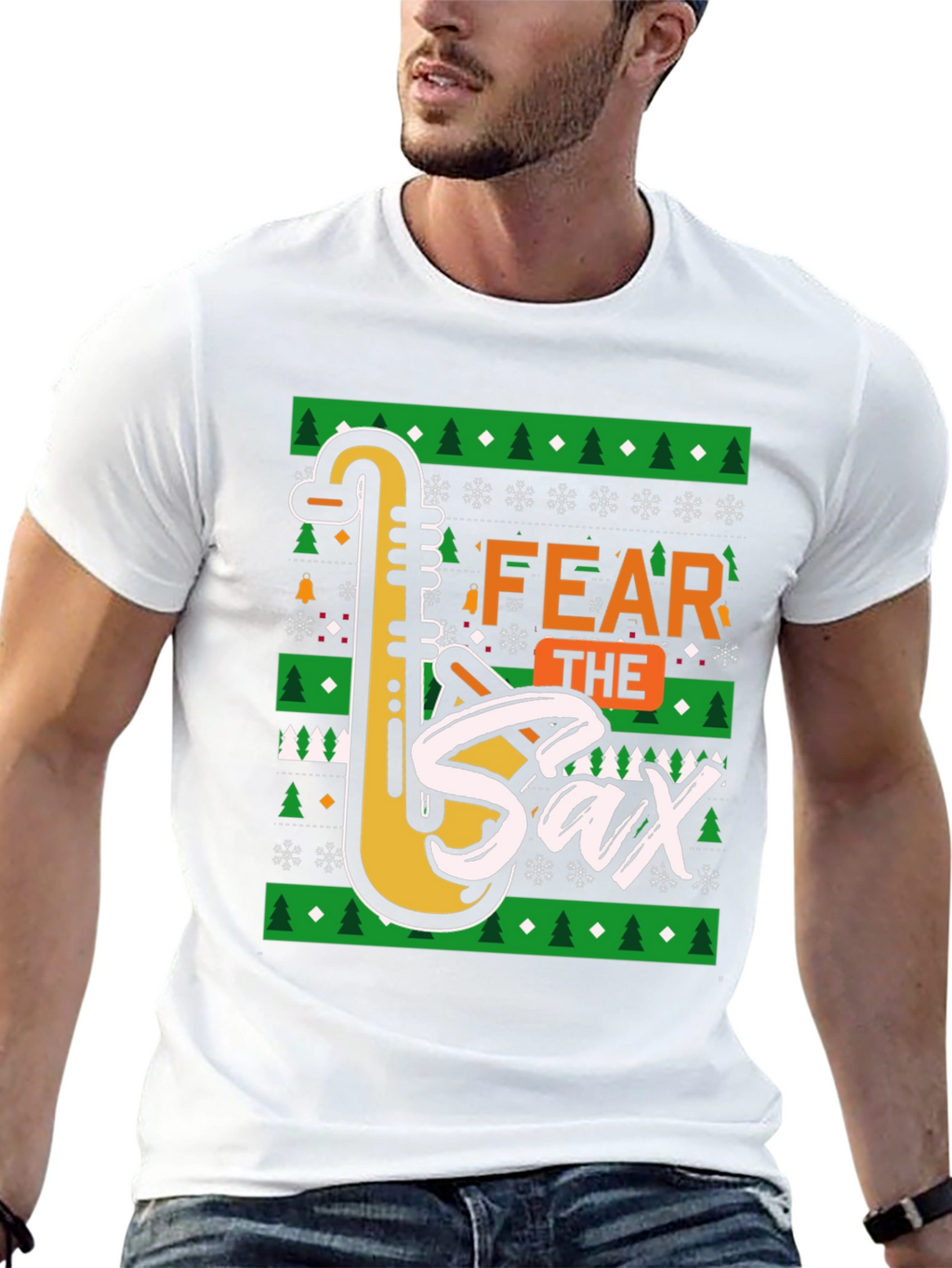 Fear The Sax T-Shirt: Novelty Holiday Design
