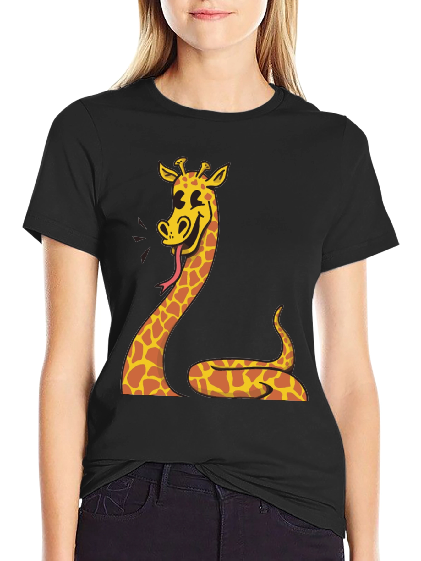 Giraffe Snake Funny Graphic Tee