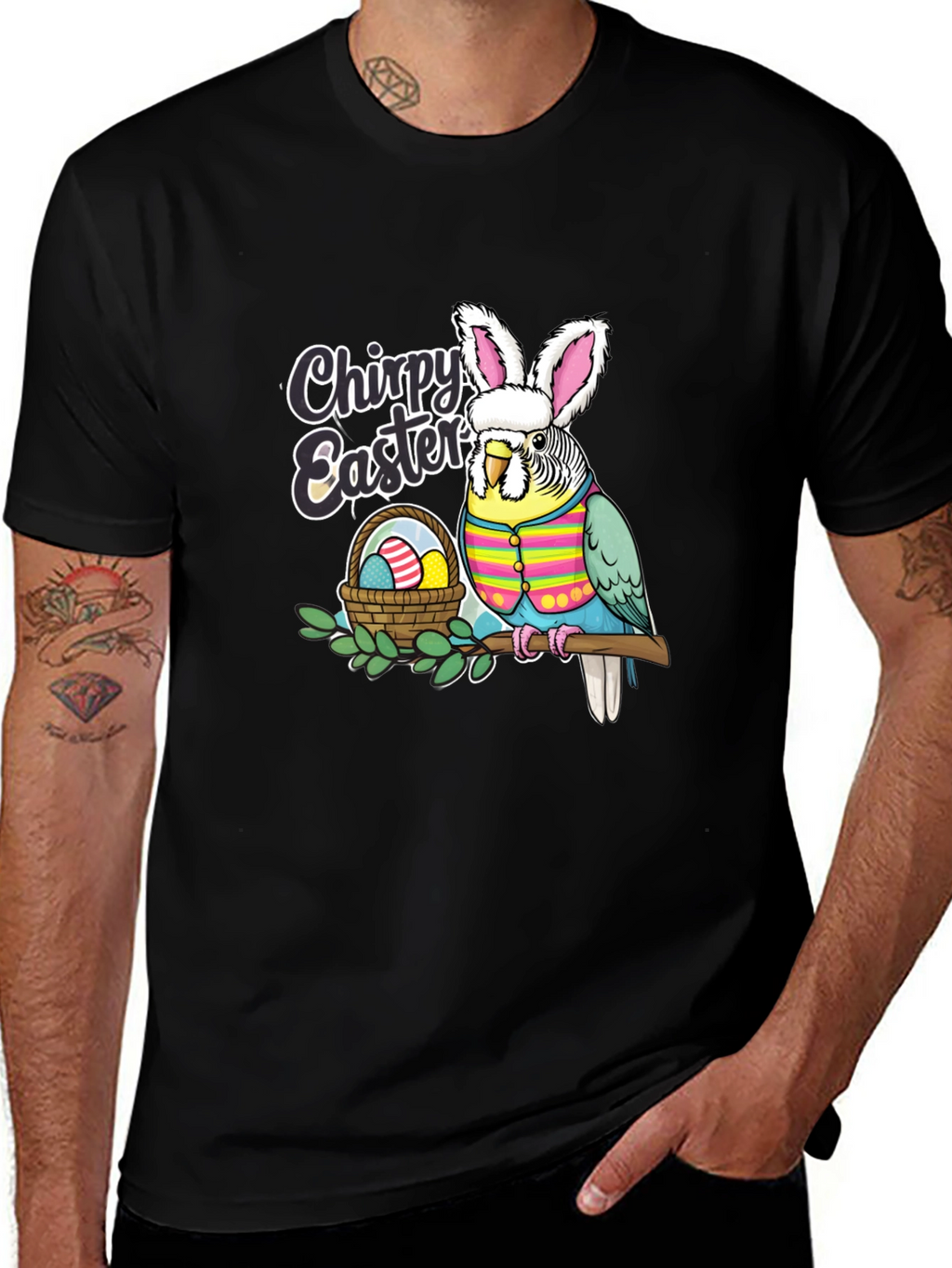 Chirpy Easter Budgie T-Shirt