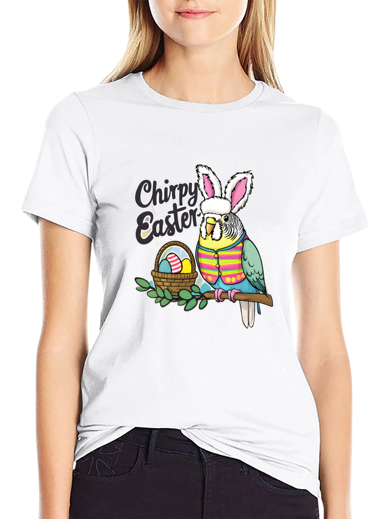 Chirpy Easter Budgie T-Shirt
