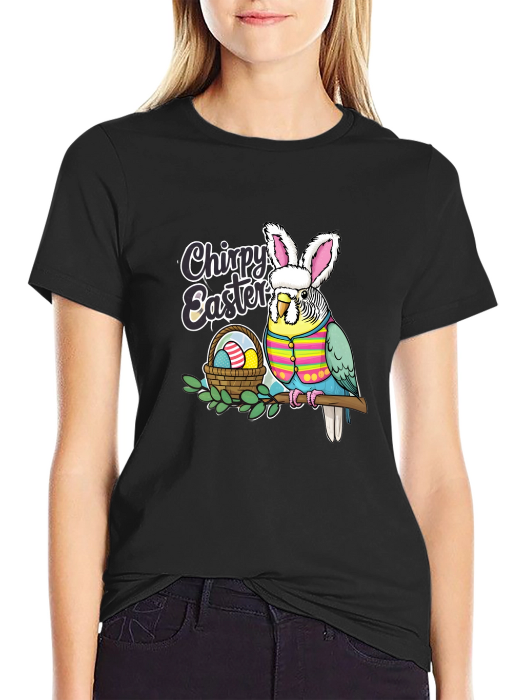 Chirpy Easter Budgie T-Shirt