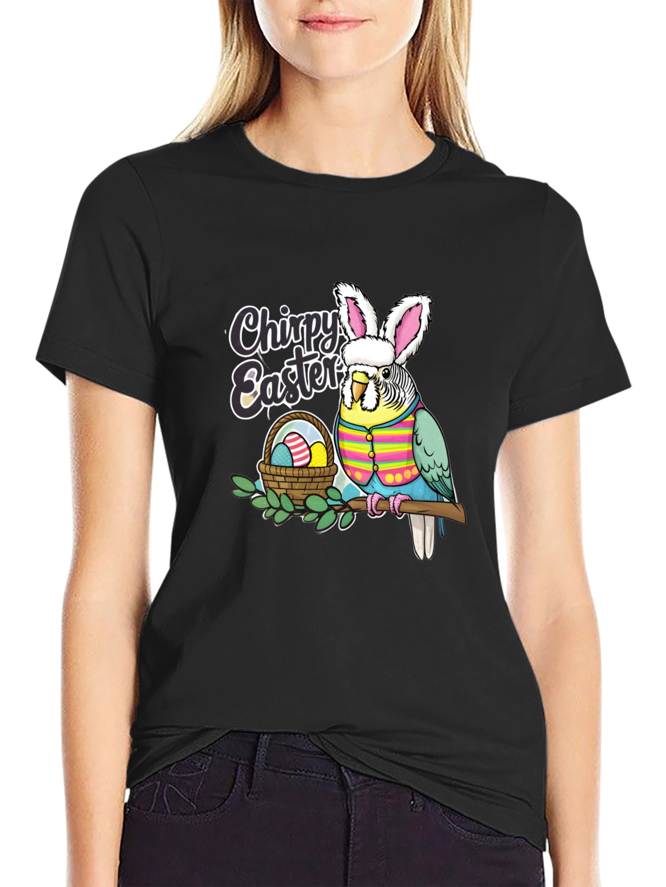 Chirpy Easter Budgie T-Shirt
