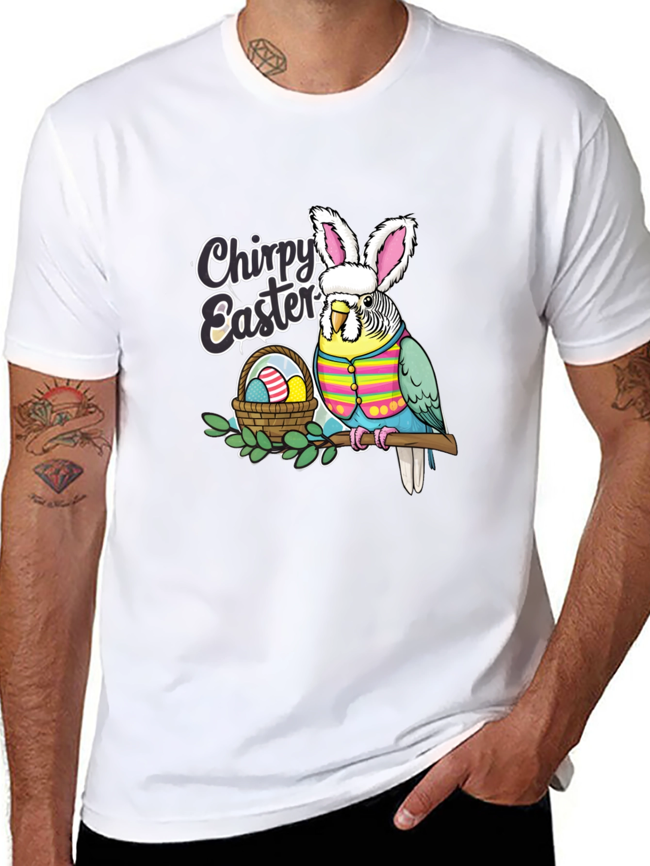 Chirpy Easter Budgie T-Shirt