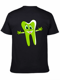 Funny Tooth Graphic Tee - Black Cotton Shirt