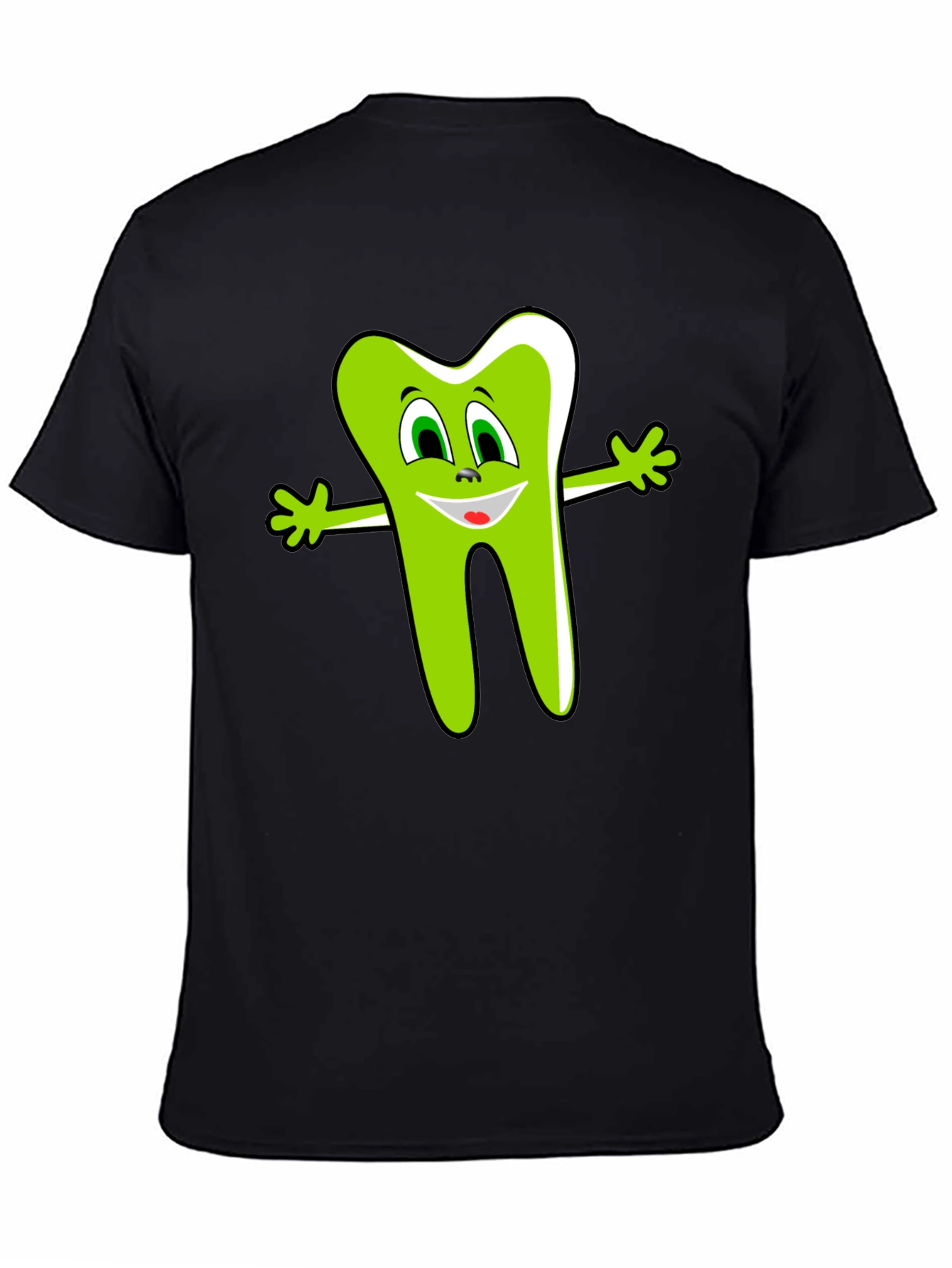 Funny Tooth Graphic Tee - Black Cotton Shirt