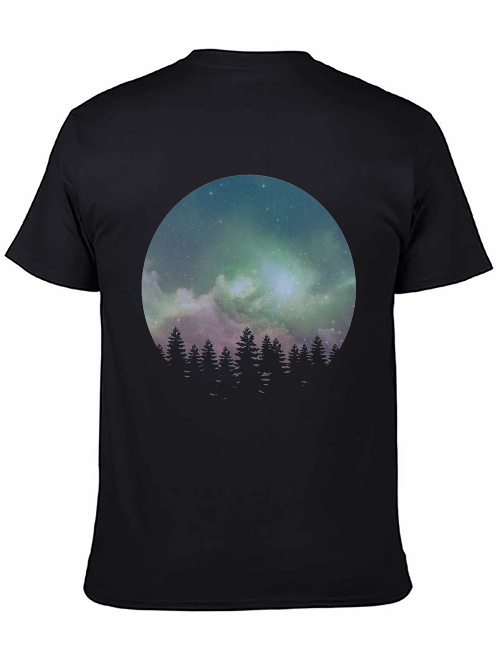Northern Lights Forest Graphic Tee - Black