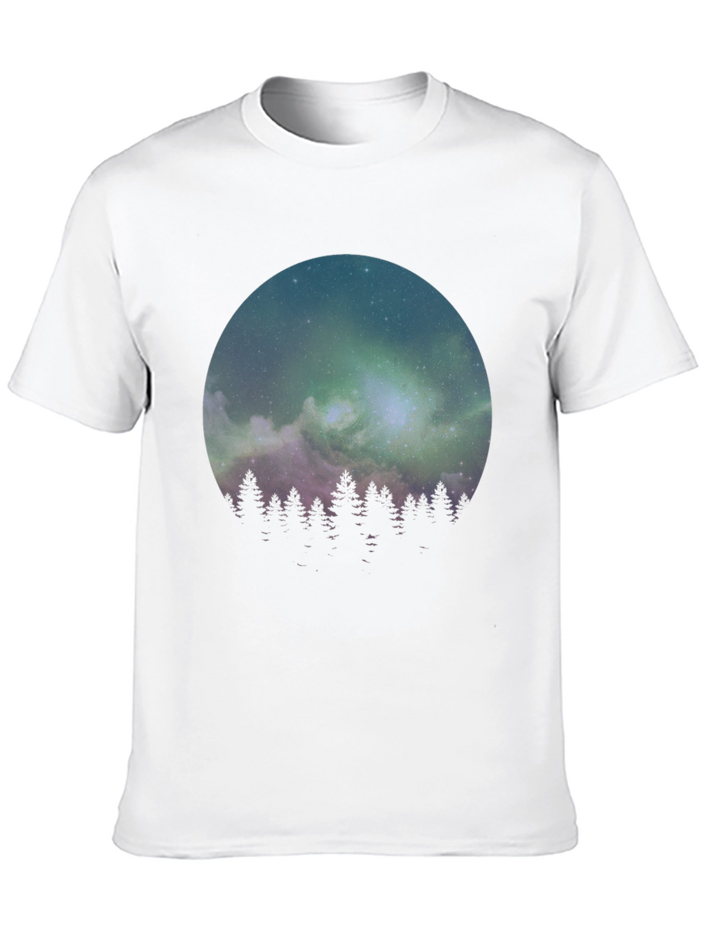 Northern Lights Forest Graphic Tee - Black