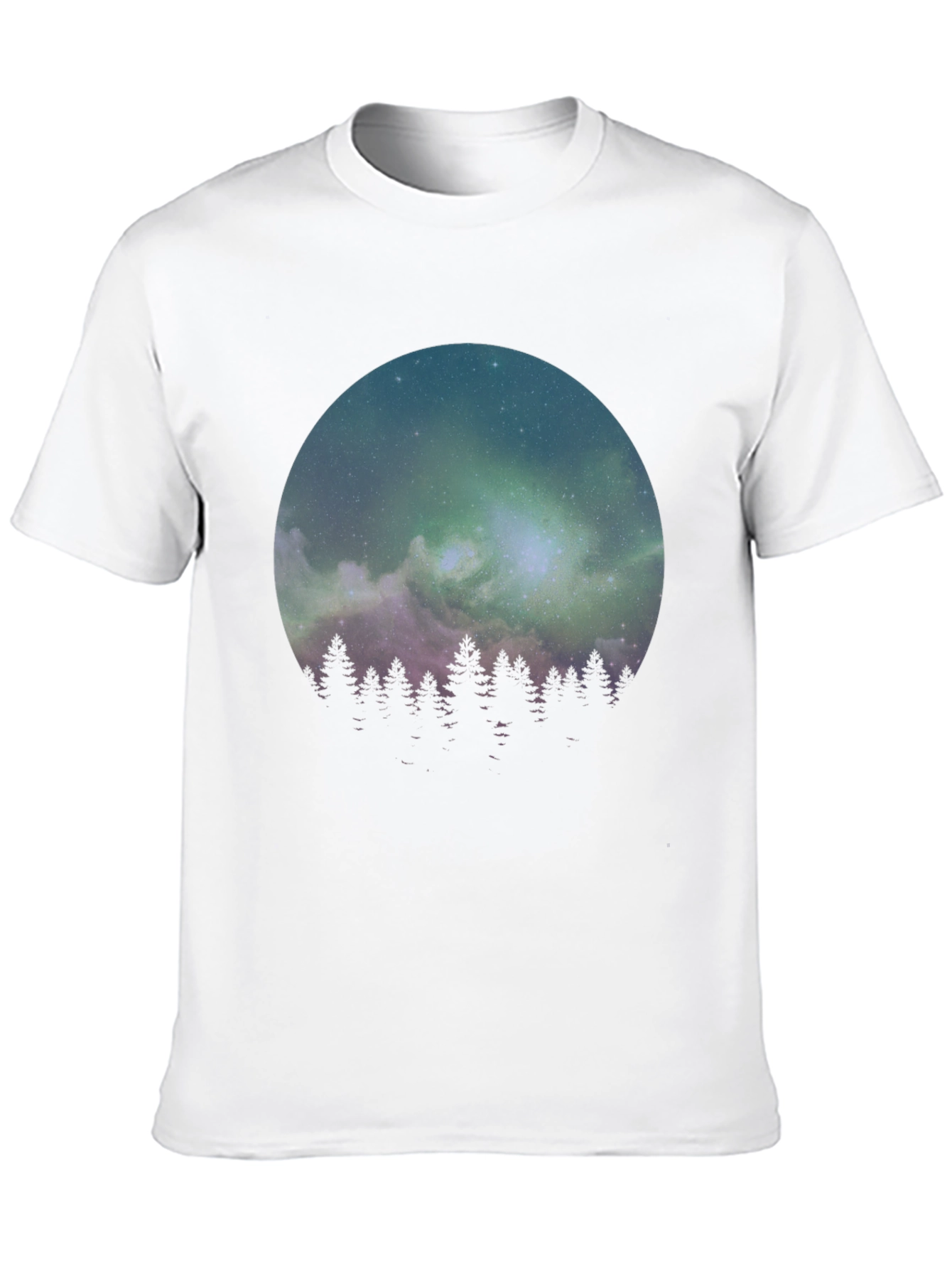 Northern Lights Forest Graphic Tee - Black