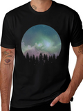 Northern Lights Forest Graphic Tee - Black
