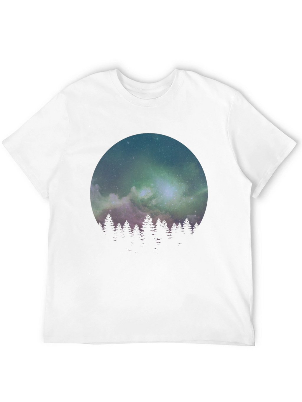 Northern Lights Forest Graphic Tee - Black