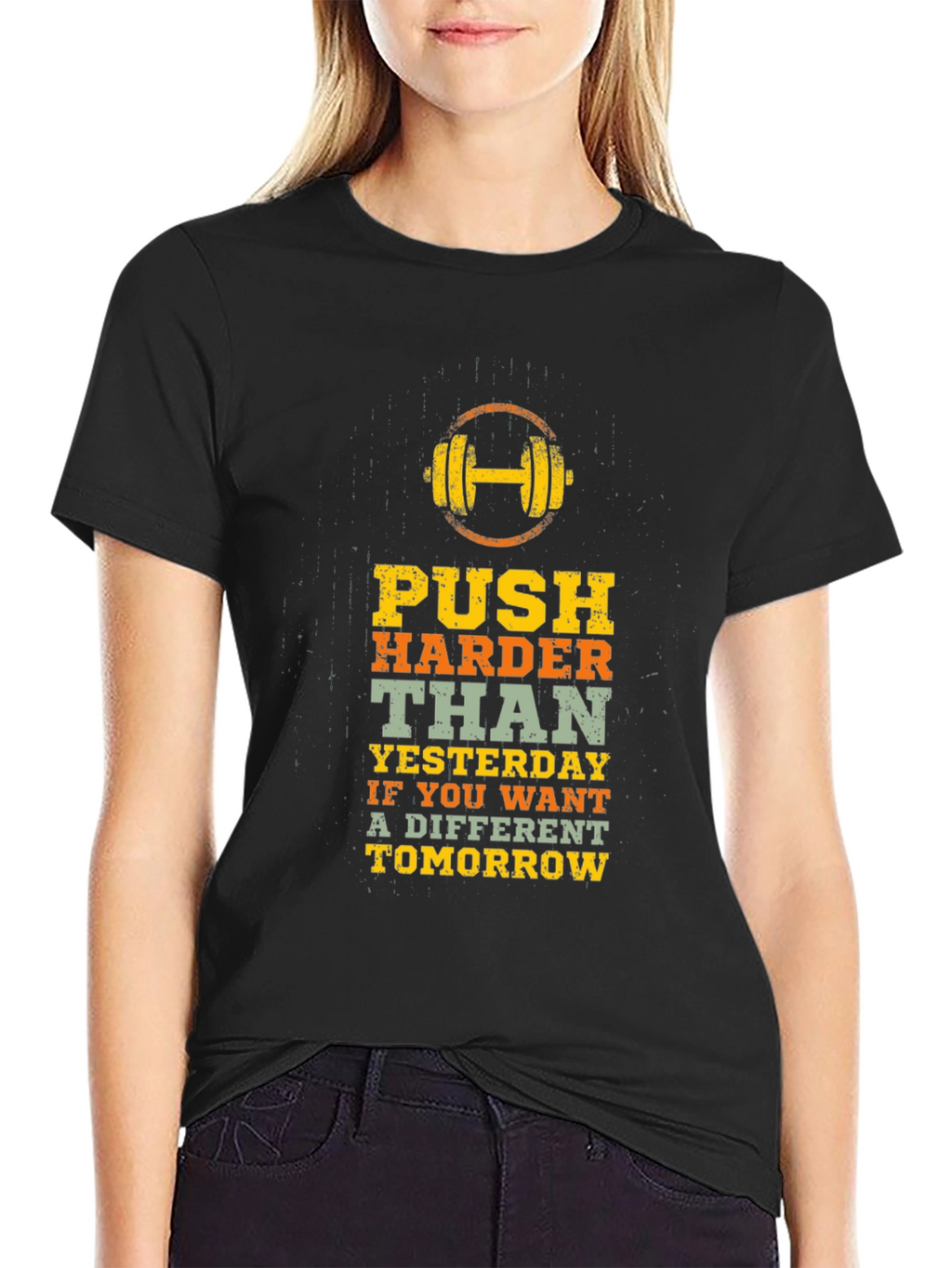 Motivational Workout T-Shirt: Push Harder