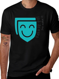 Smiling Mask Graphic Black T-Shirt