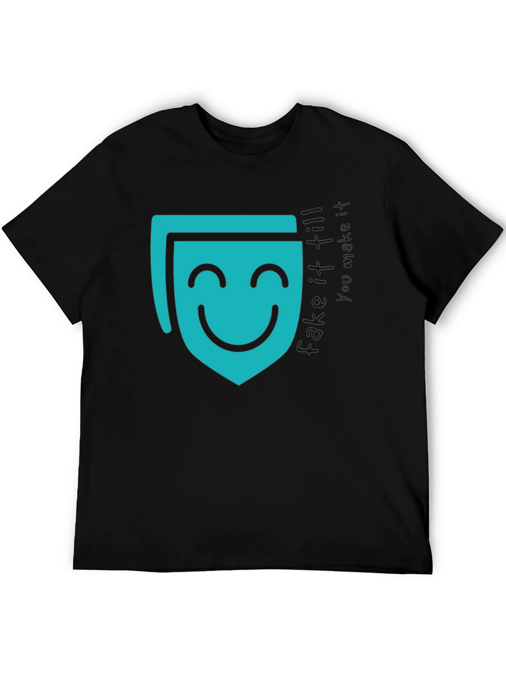 Smiling Mask Graphic Black T-Shirt