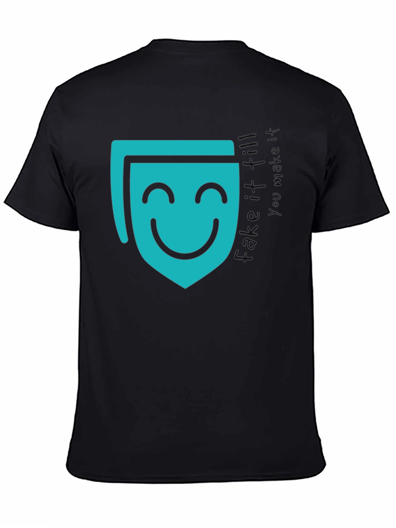 Smiling Mask Graphic Black T-Shirt