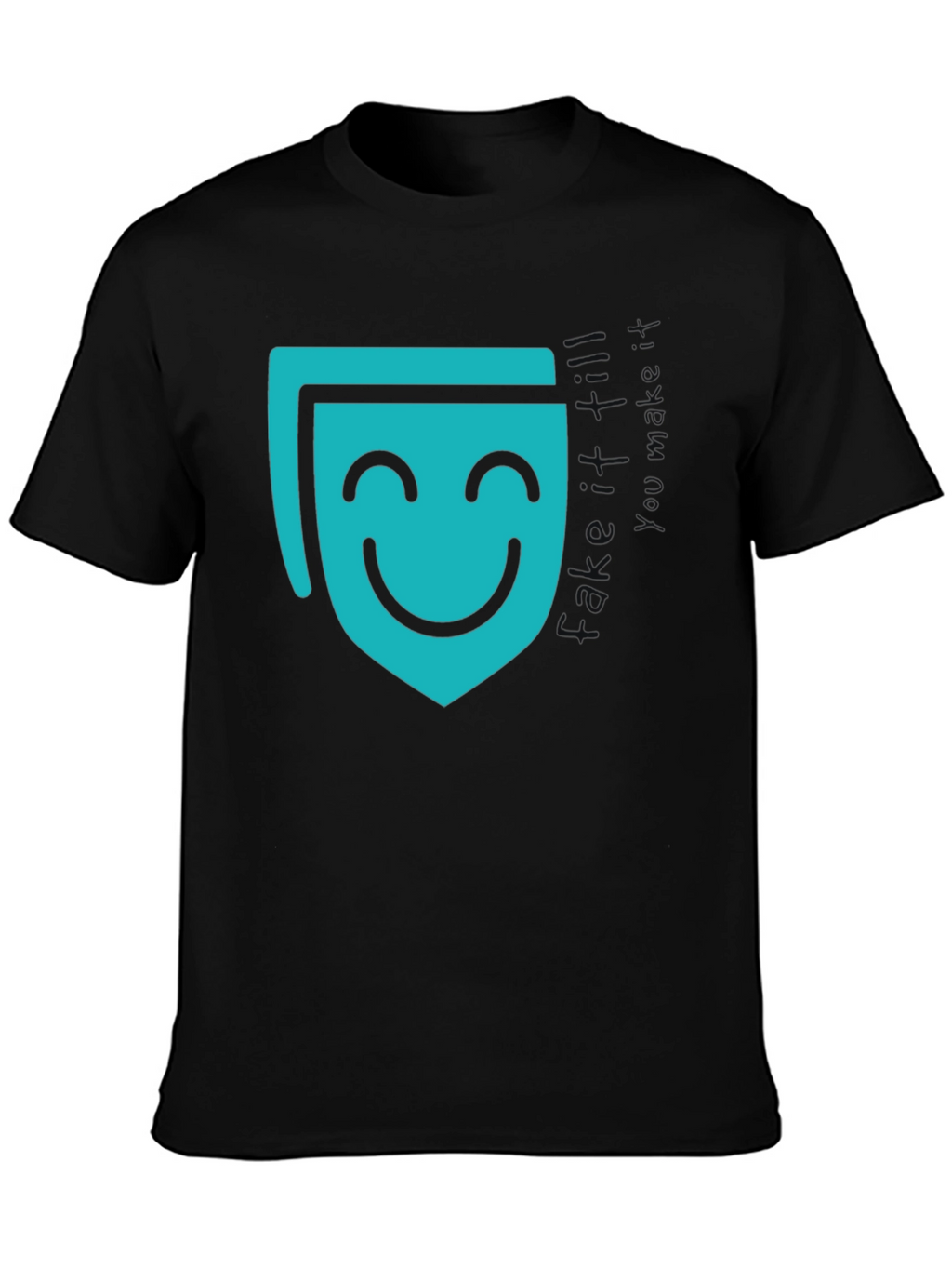 Smiling Mask Graphic Black T-Shirt
