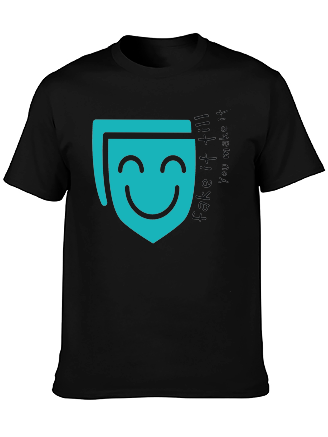 Smiling Mask Graphic Black T-Shirt