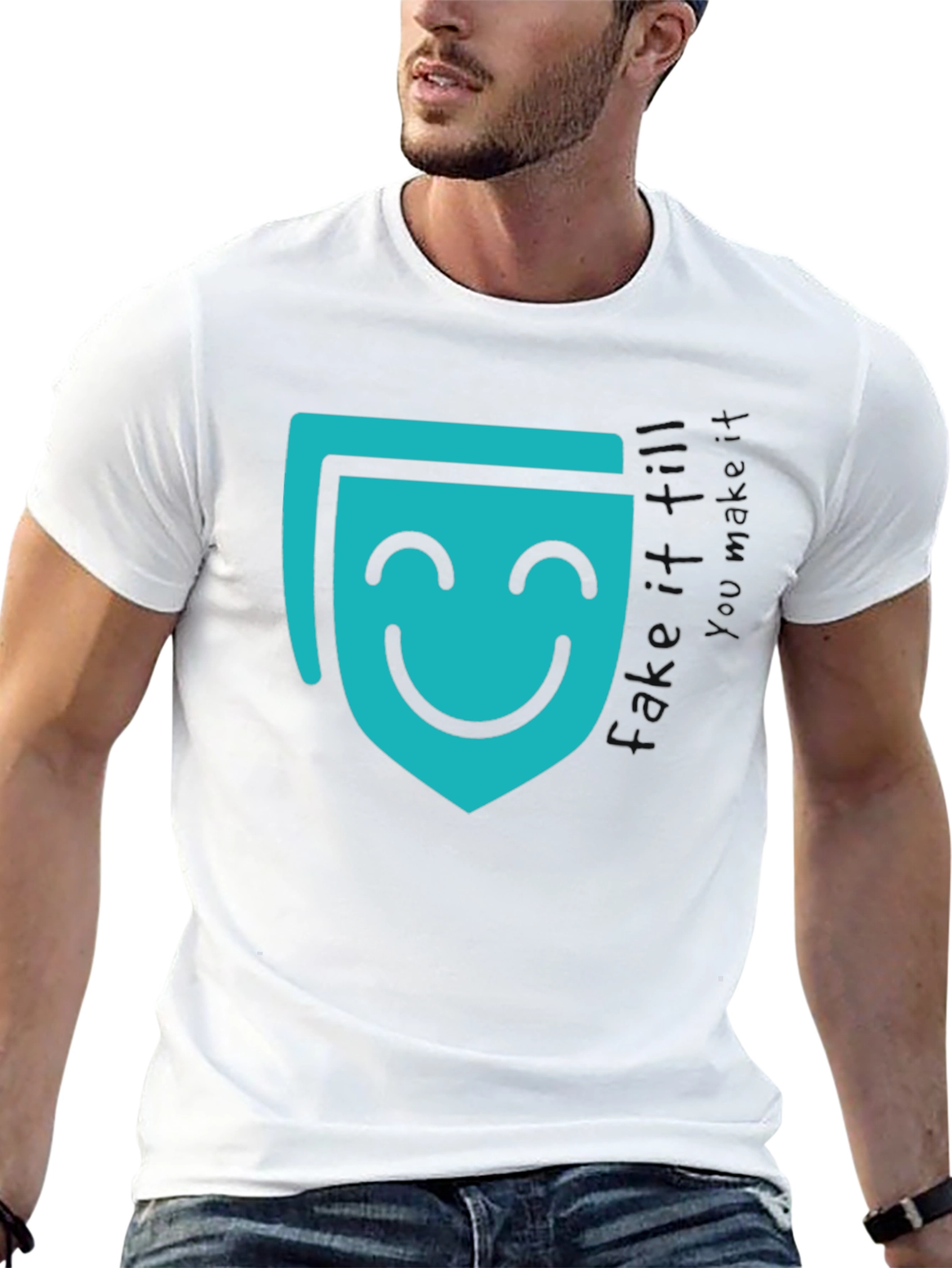 Smiling Mask Graphic Black T-Shirt