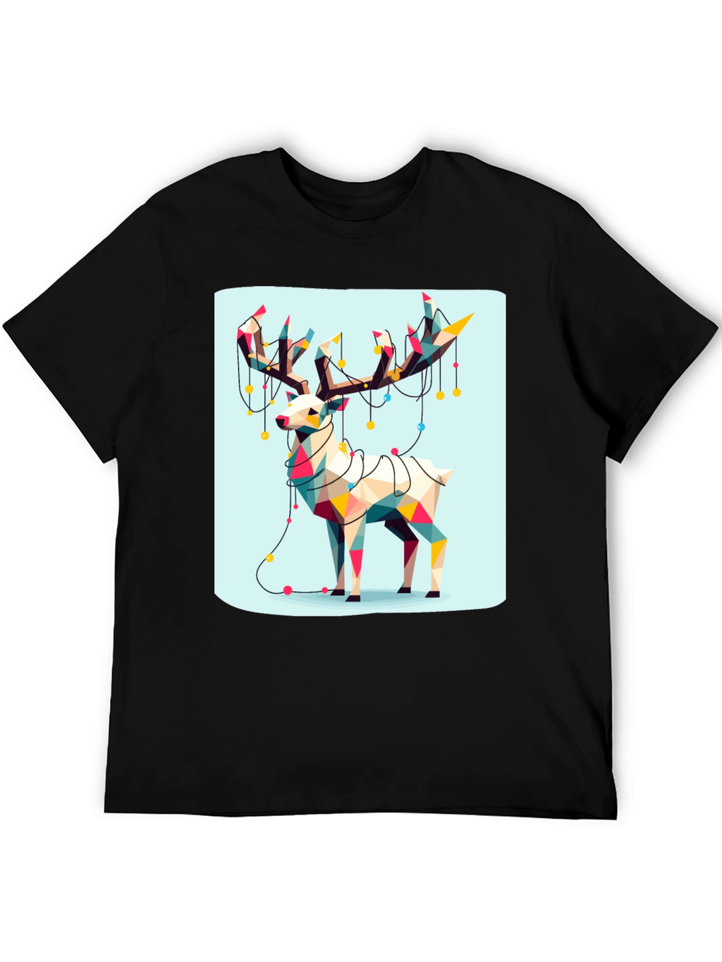 Geometric Reindeer Christmas T-Shirt