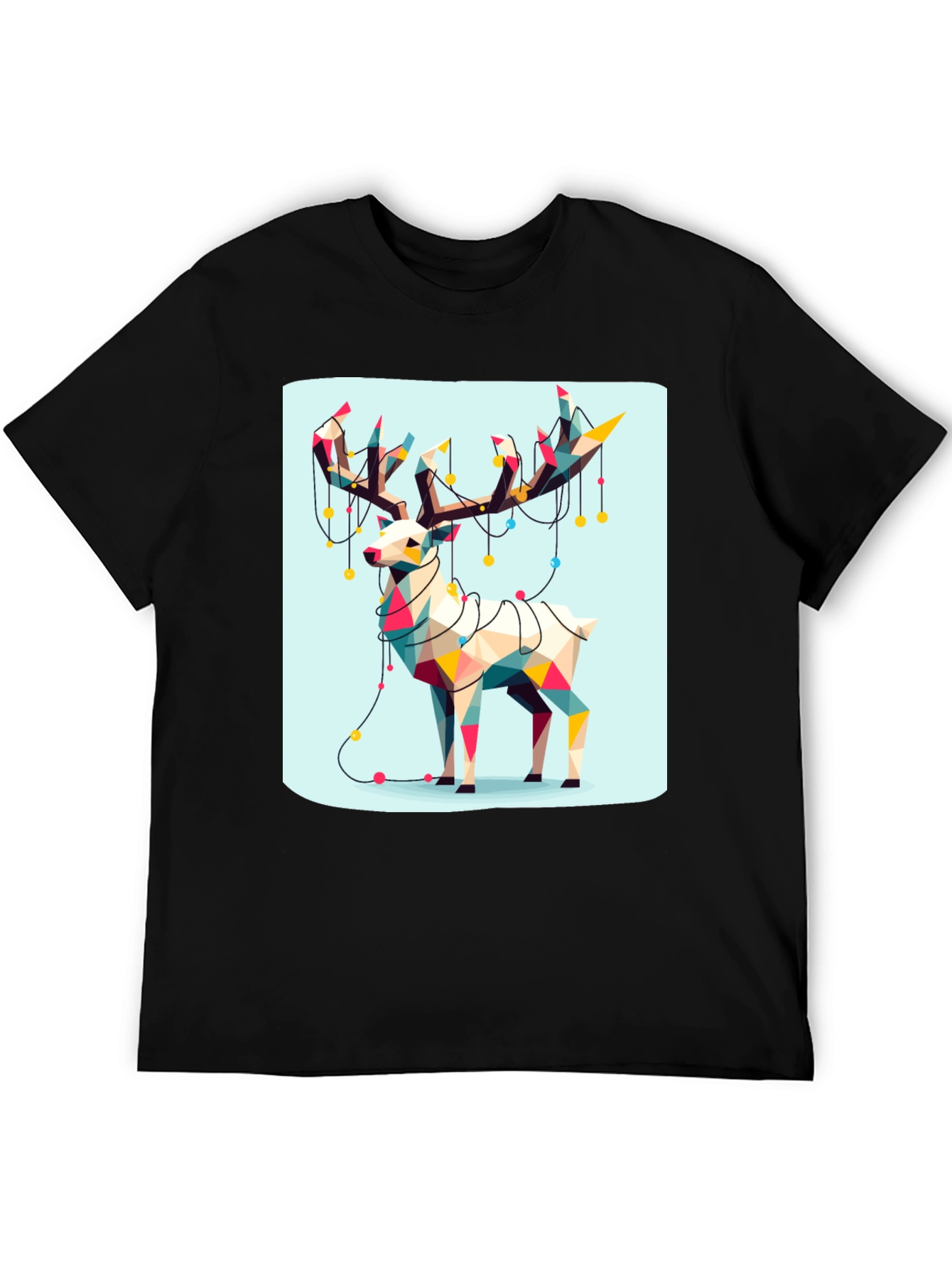 Geometric Reindeer Christmas T-Shirt