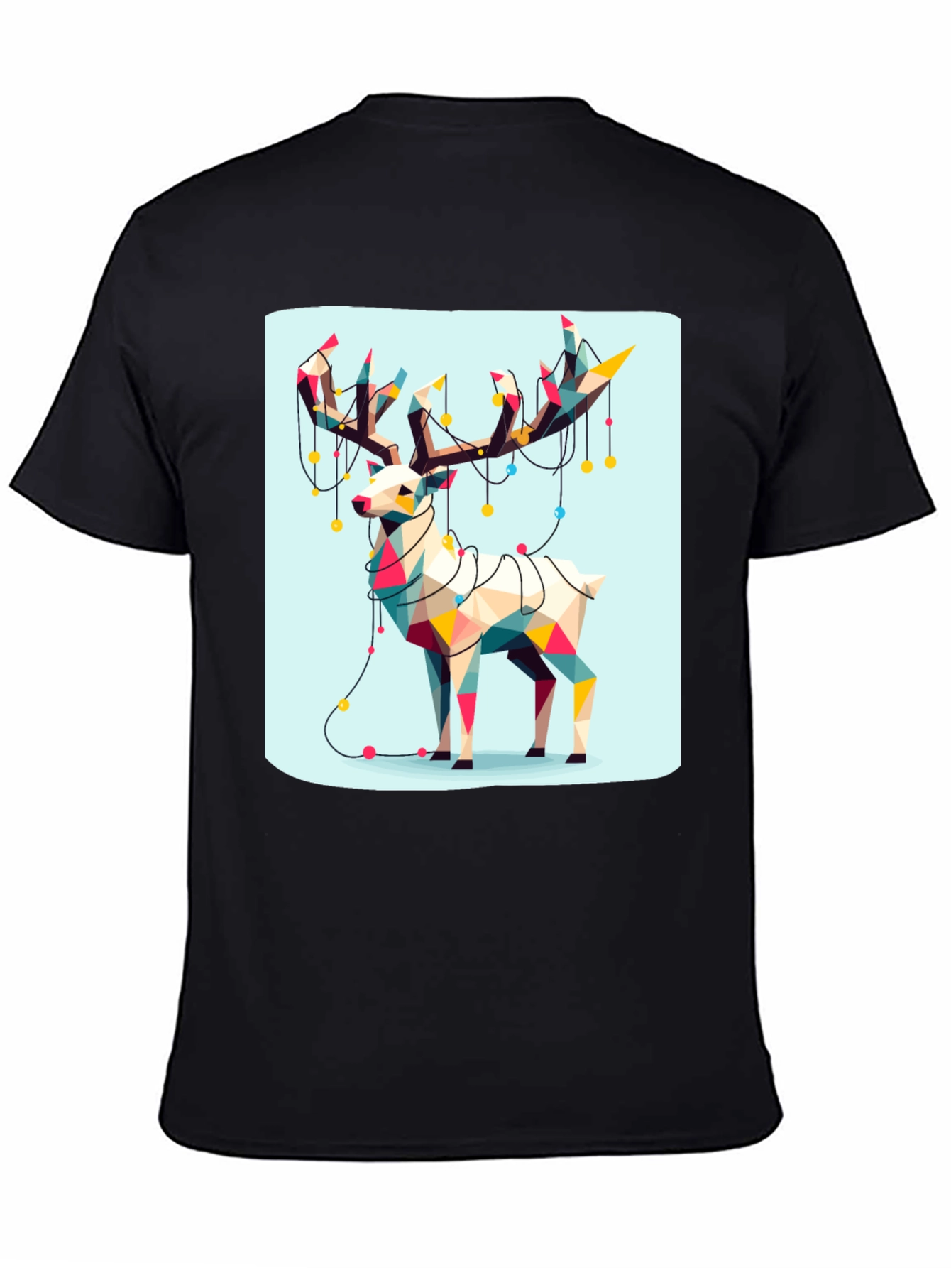 Geometric Reindeer Christmas T-Shirt