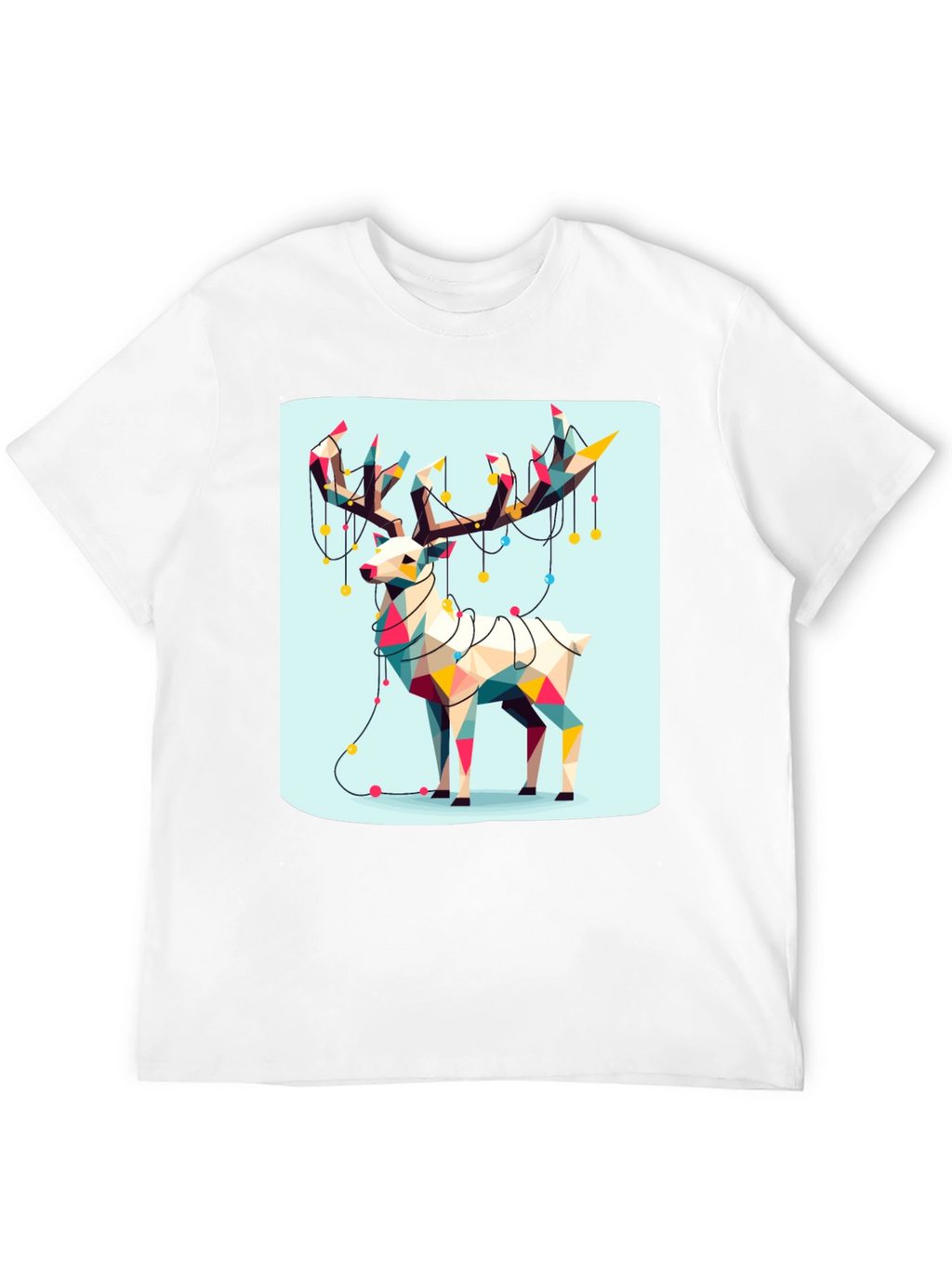 Geometric Reindeer Christmas T-Shirt
