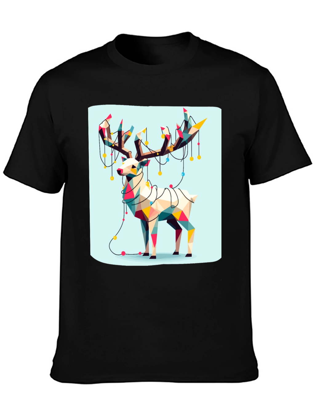 Geometric Reindeer Christmas T-Shirt