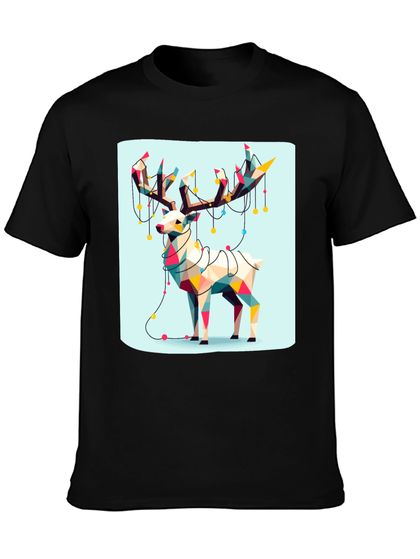 Geometric Reindeer Christmas T-Shirt