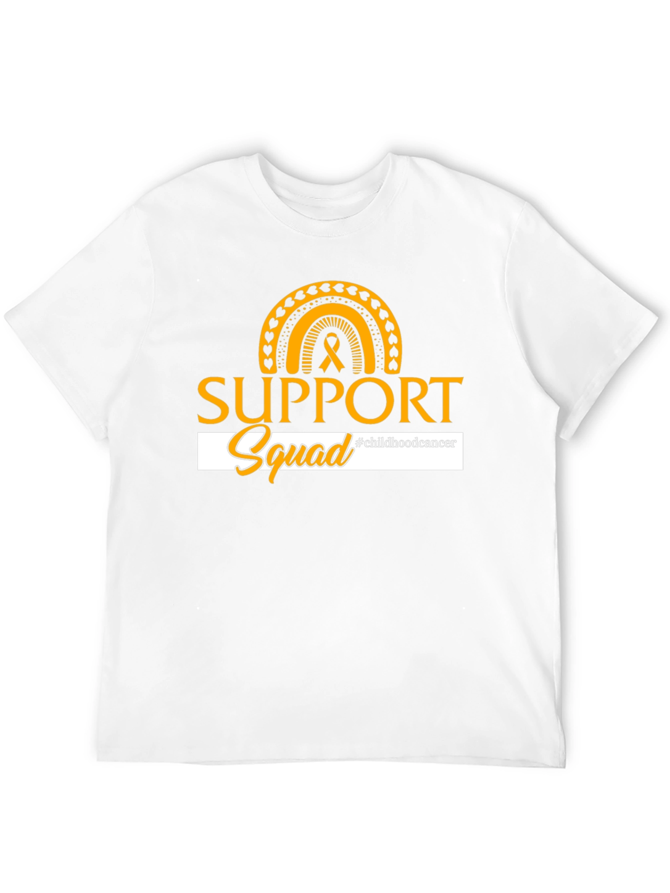 Childhood Cancer Awareness Support Squad Black T-Shirt