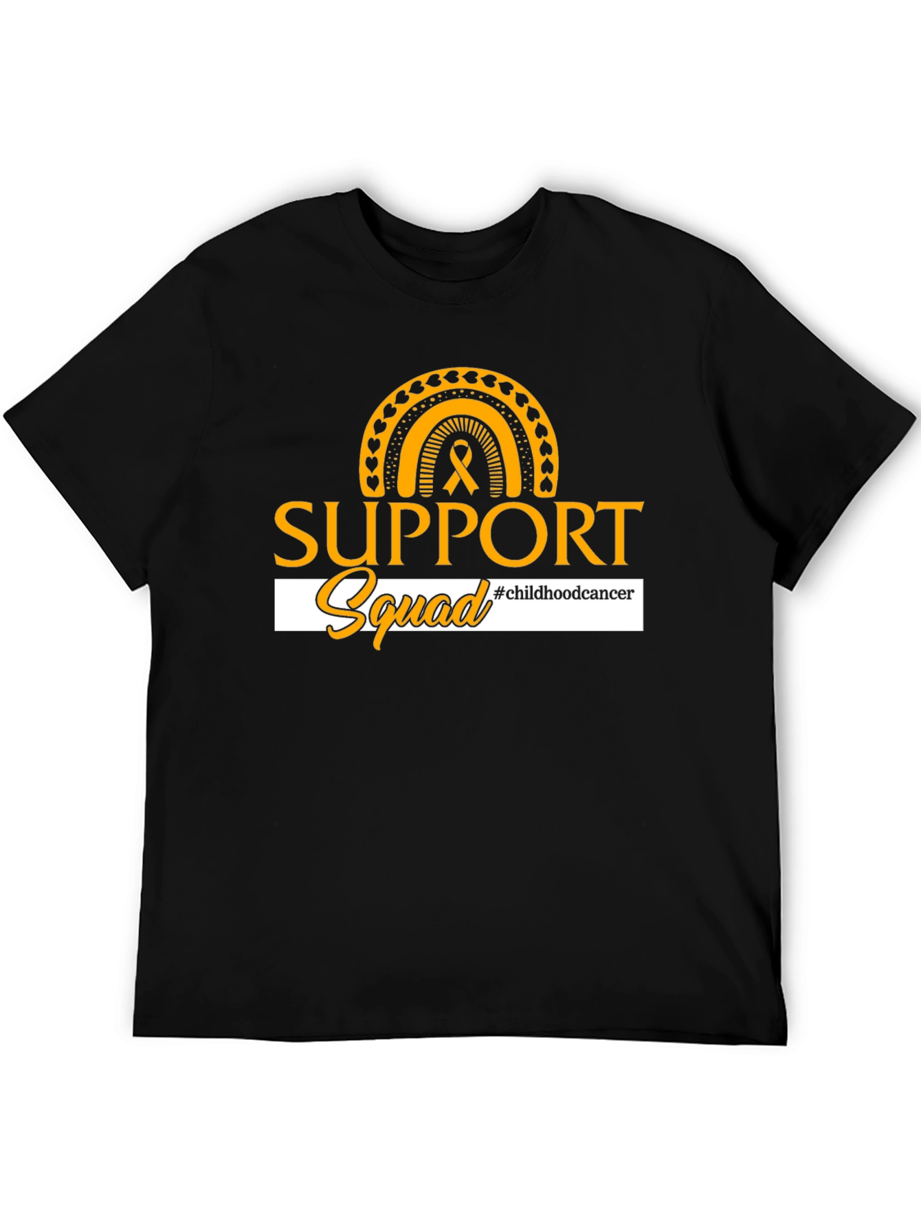 Childhood Cancer Awareness Support Squad Black T-Shirt
