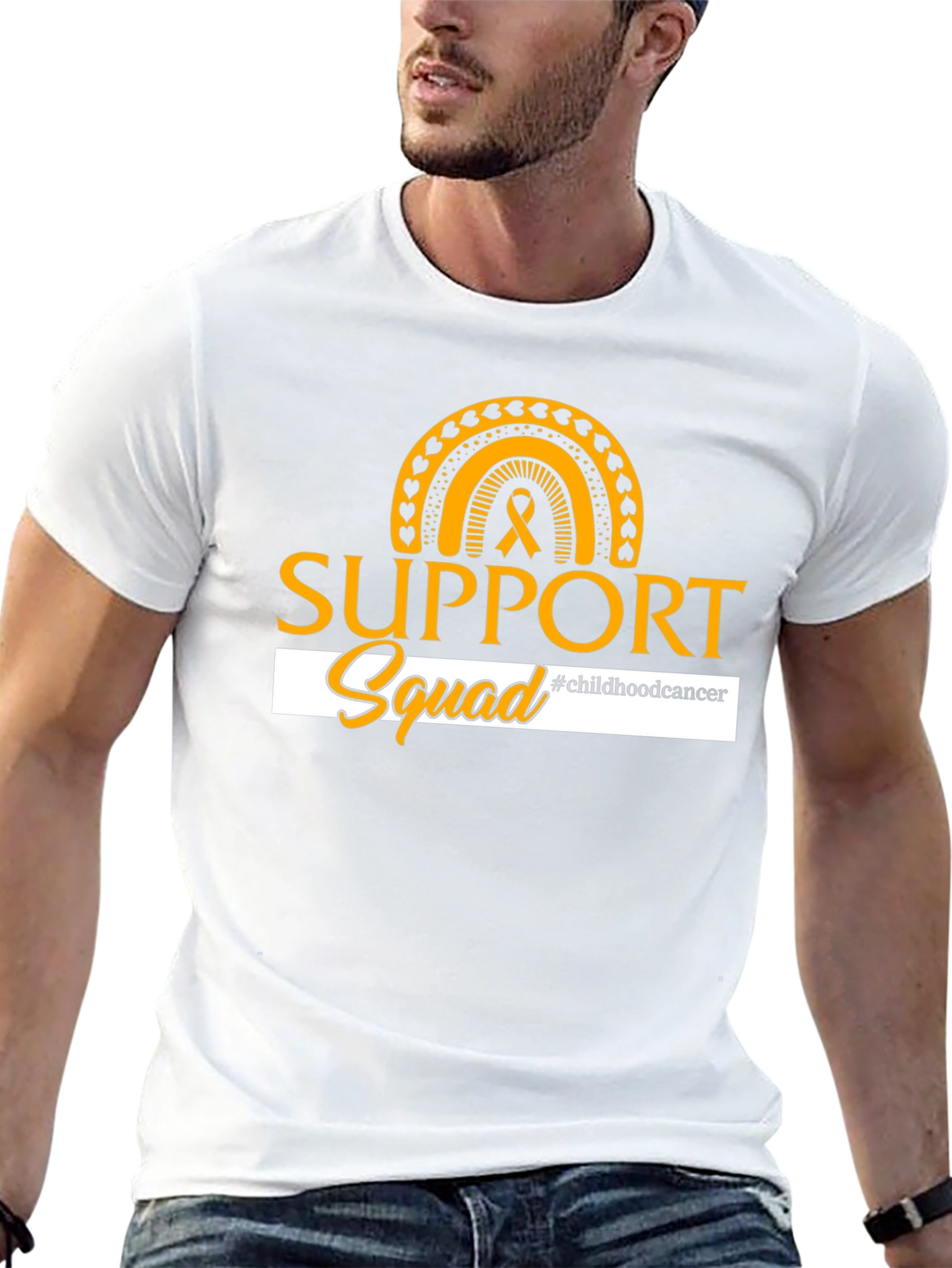 Childhood Cancer Awareness Support Squad Black T-Shirt