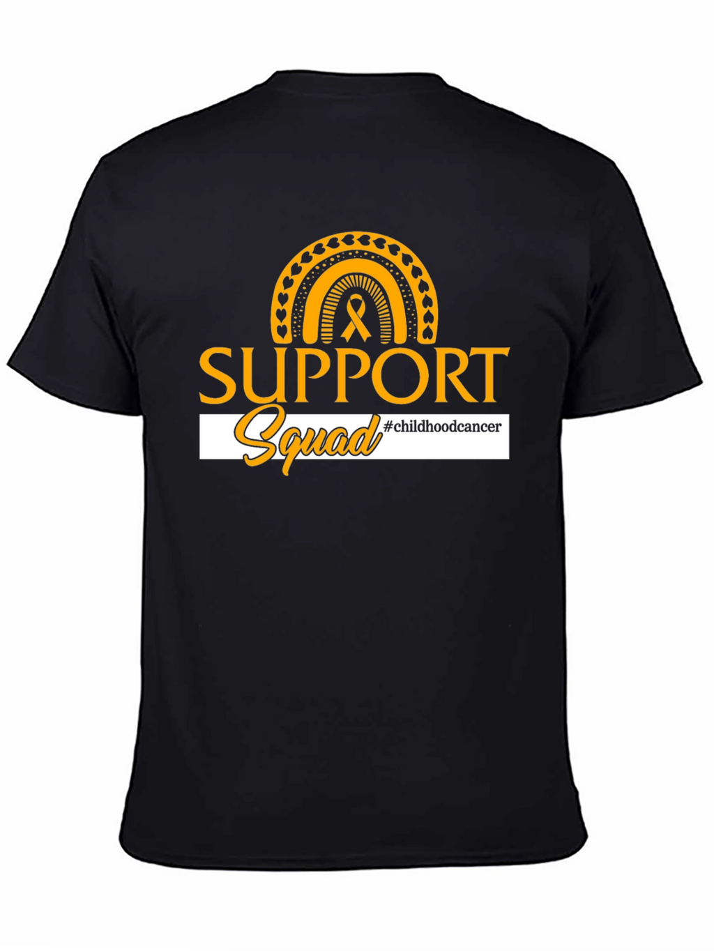 Childhood Cancer Awareness Support Squad Black T-Shirt