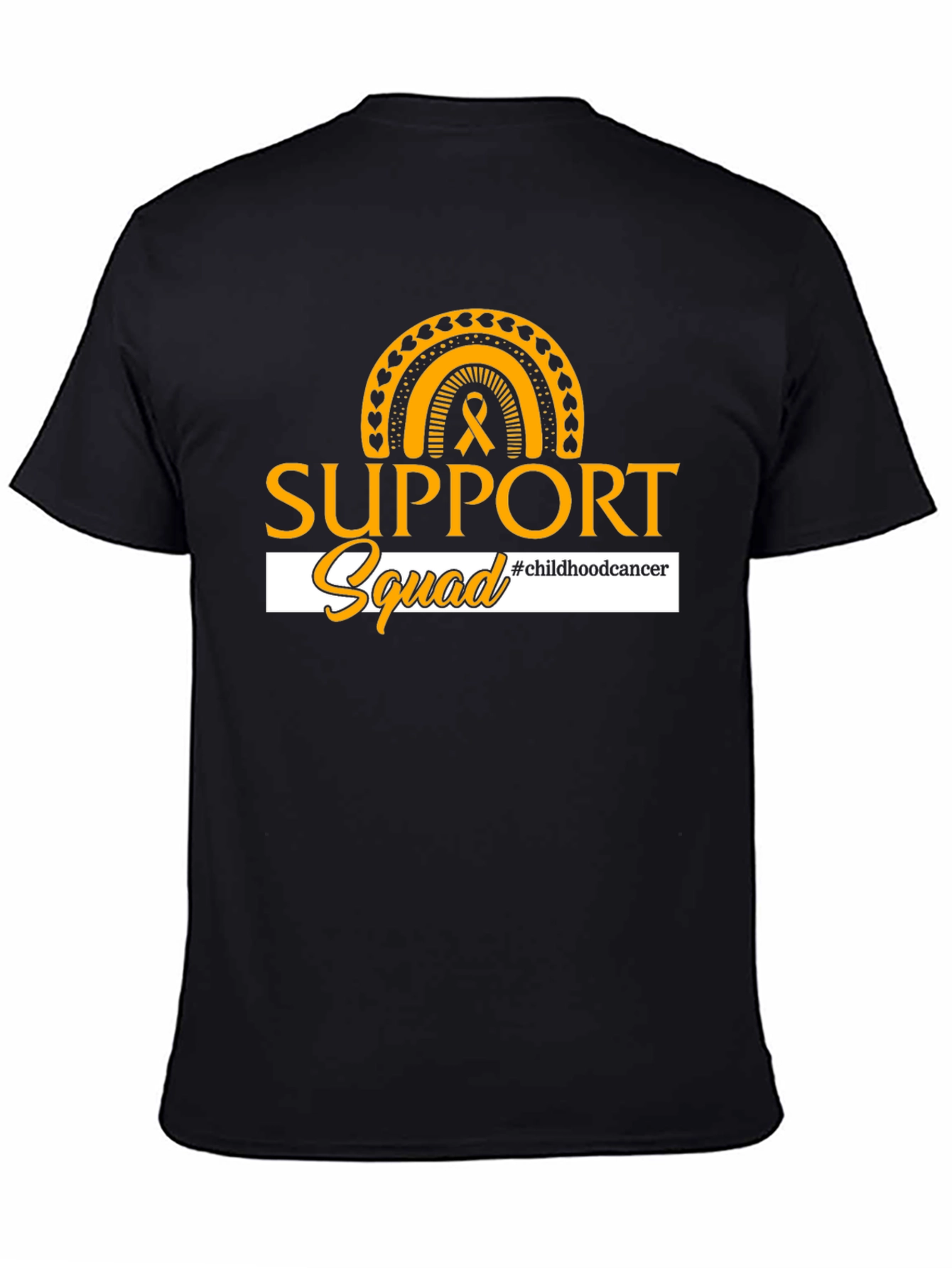 Childhood Cancer Awareness Support Squad Black T-Shirt