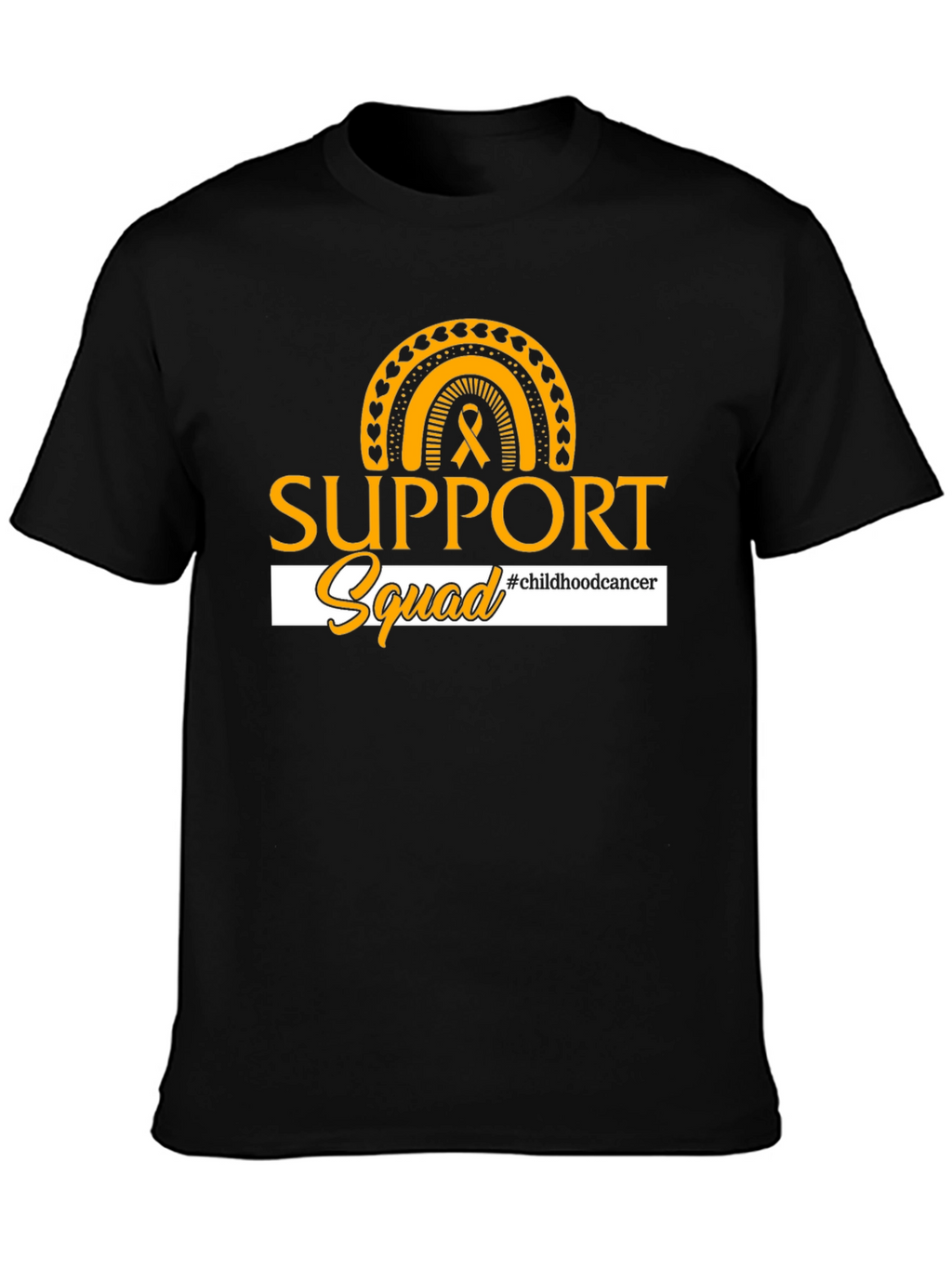 Childhood Cancer Awareness Support Squad Black T-Shirt