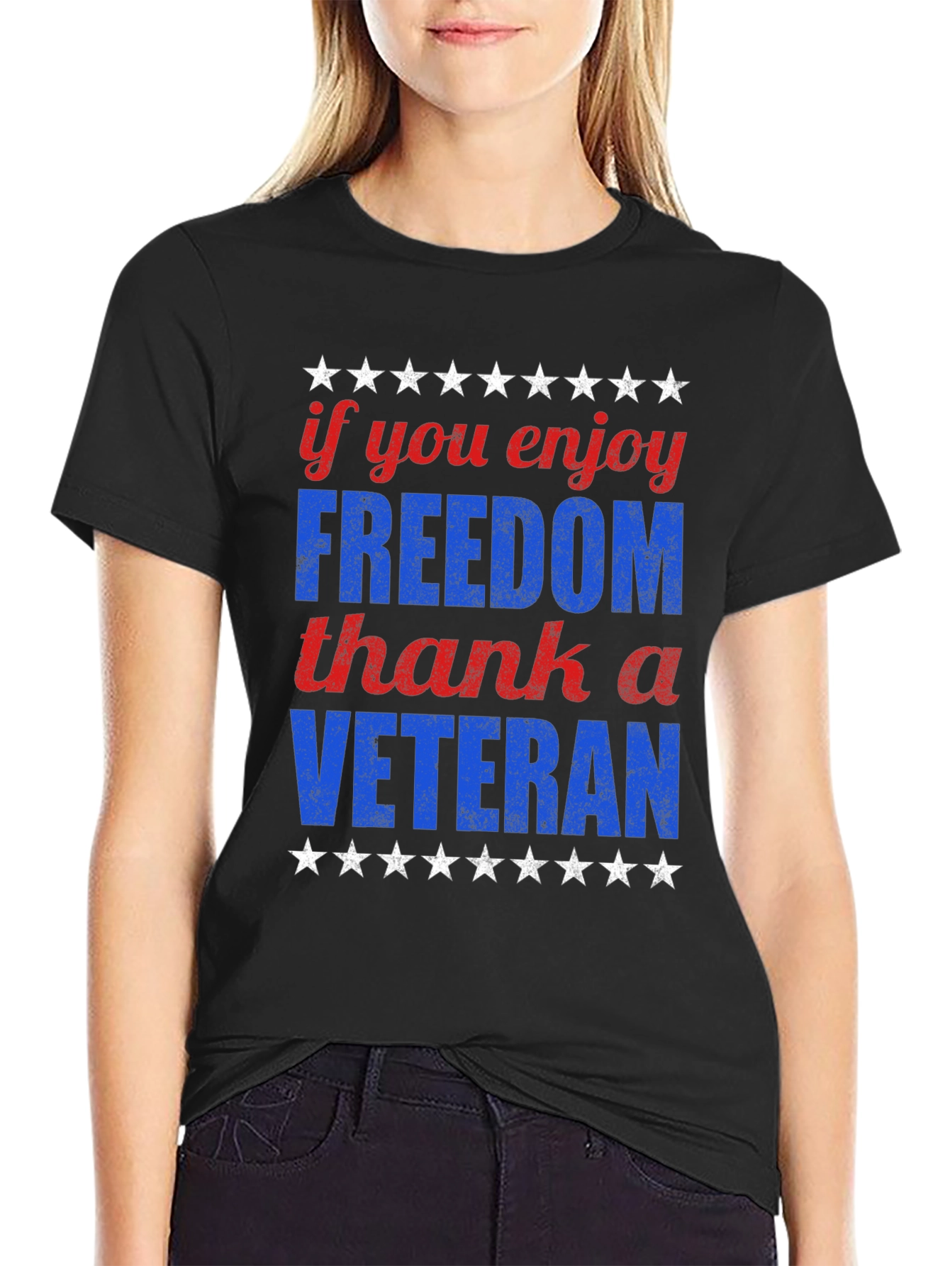Patriotic Freedom Veteran Graphic Tee