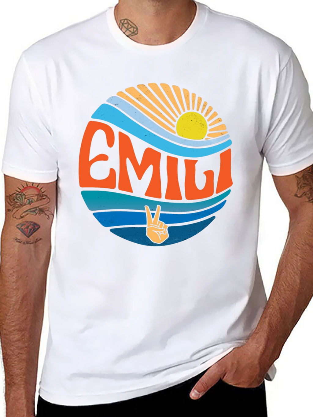 EMILI Peace Sign Wave T-Shirt