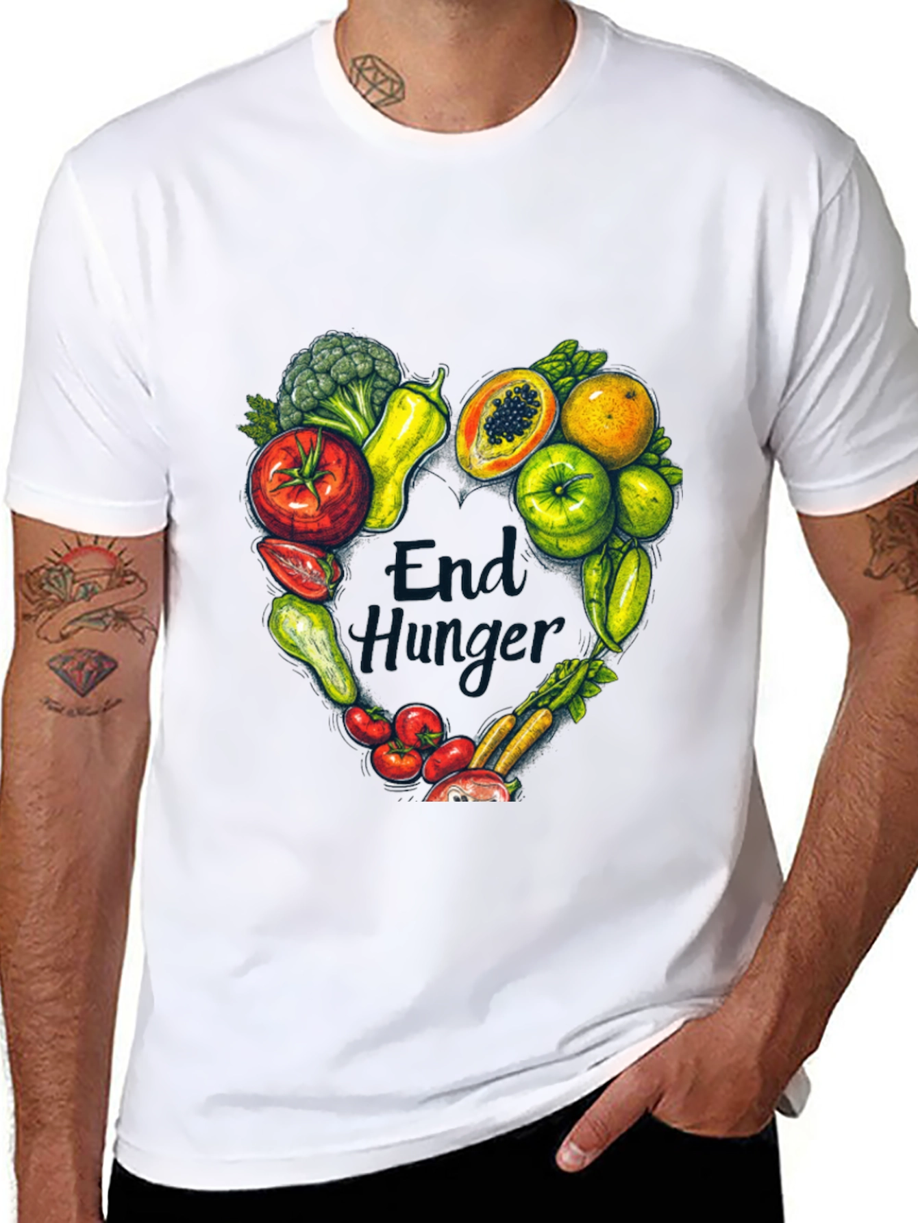 End Hunger Vegan Graphic T-Shirt