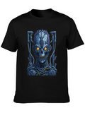 Cyberpunk Skull Graphic T-Shirt - Robot Zombie Design