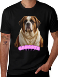 Gangsta Dog T-Shirt - Saint Bernard in Gold Chains