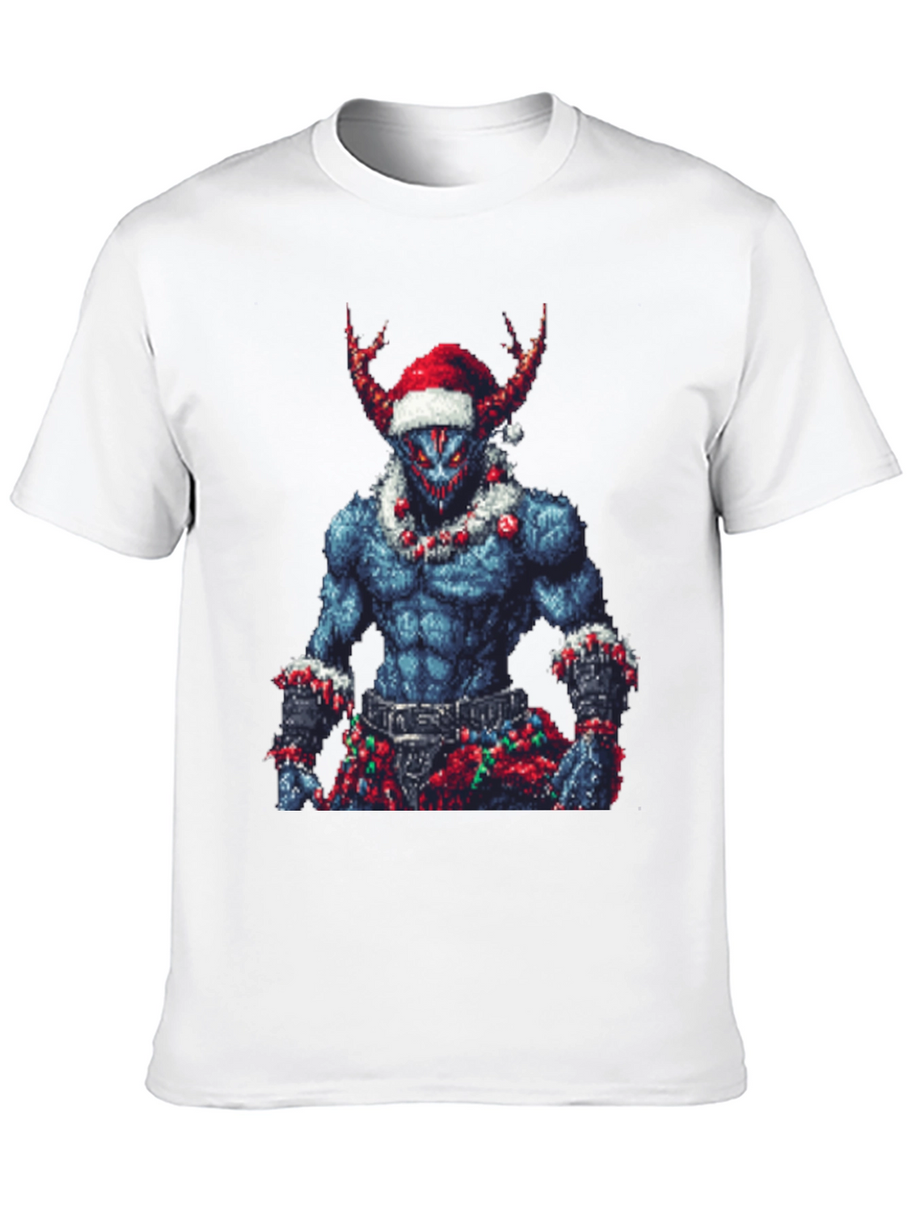 Pixel Art Christmas Demon Graphic Tee