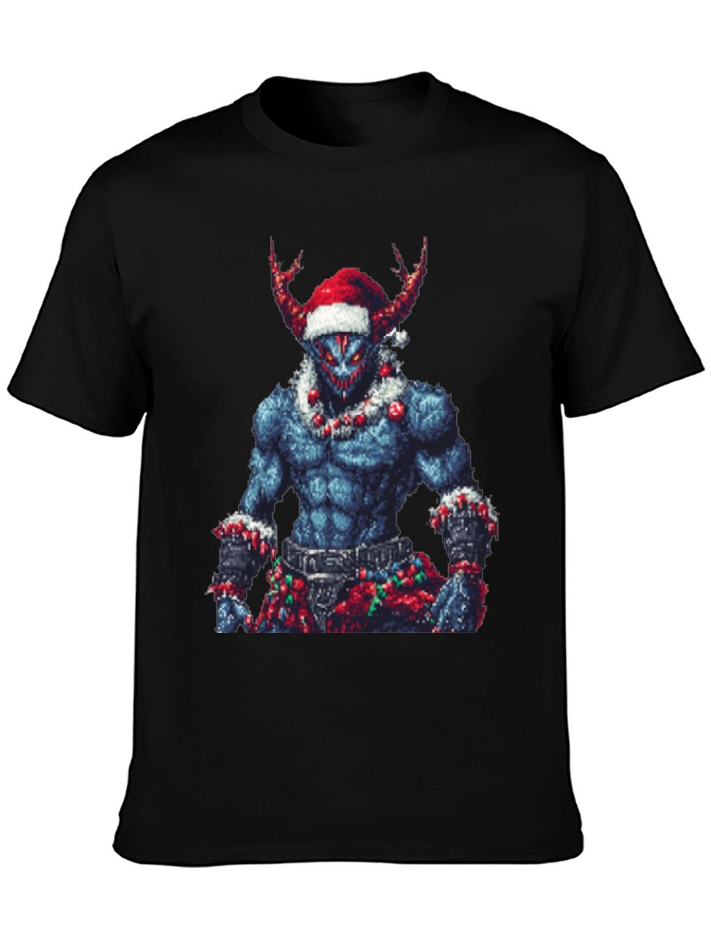 Pixel Art Christmas Demon Graphic Tee