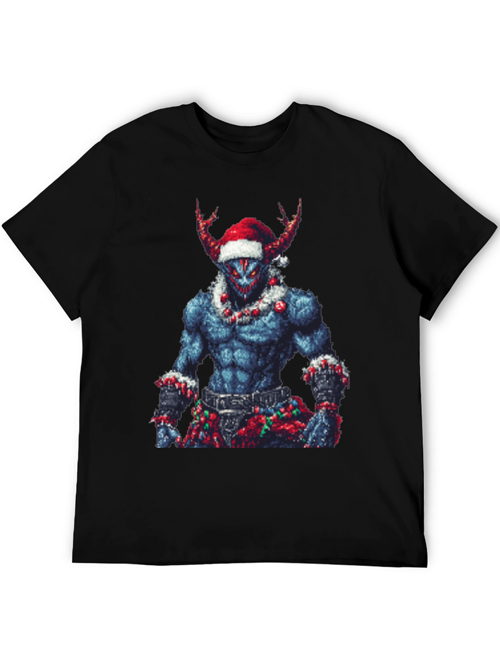 Pixel Art Christmas Demon Graphic Tee