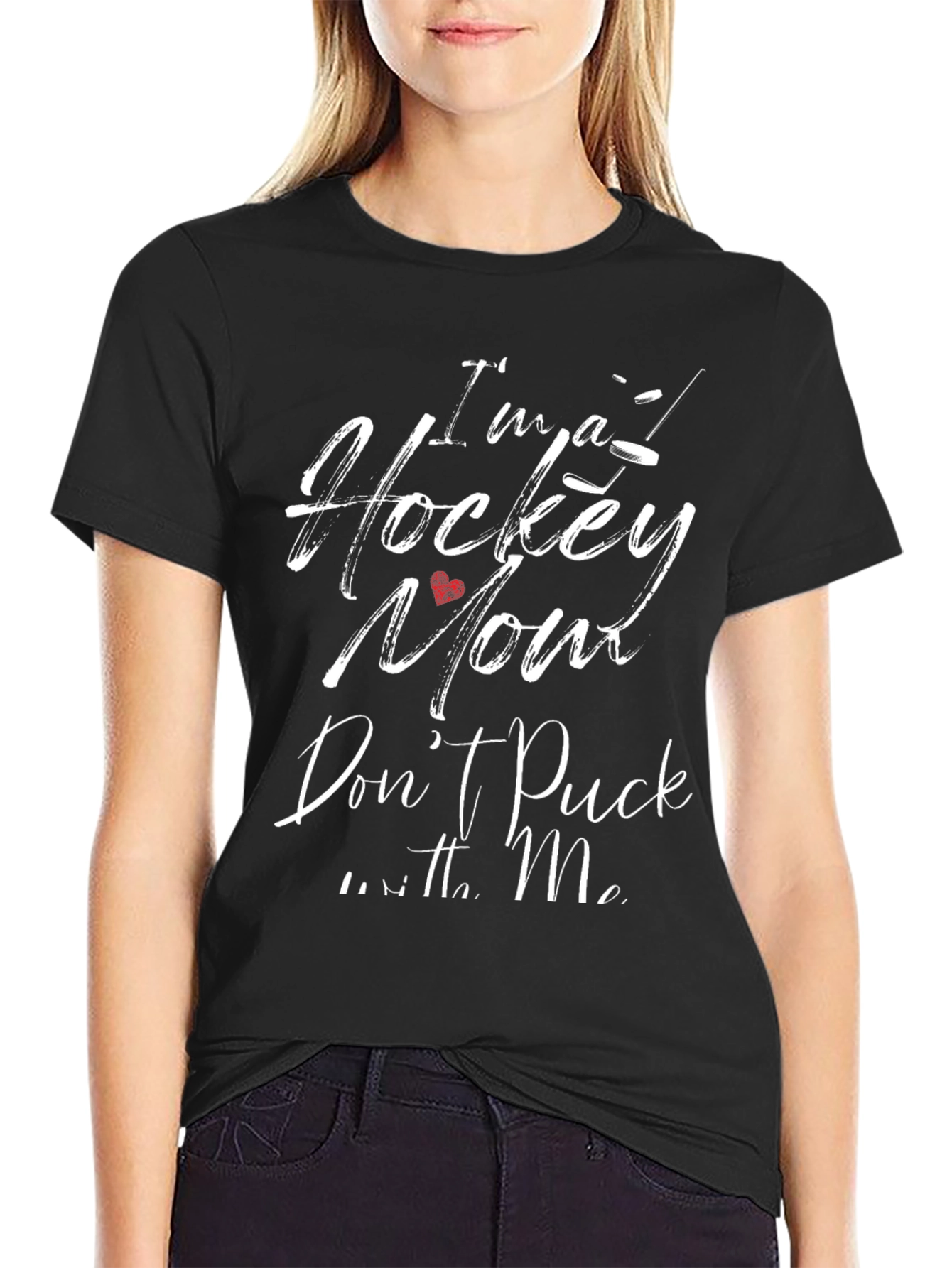 Im a Hockey Mom Graphic T-Shirt - Black