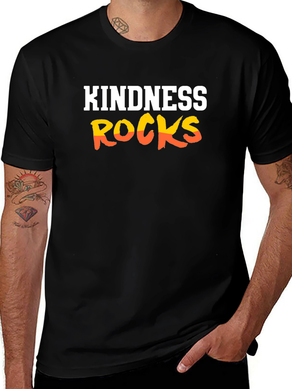 Kindness Rocks Graphic Tee - Black Unisex T-Shirt